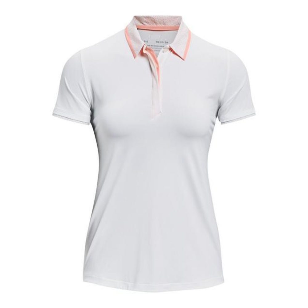 Under Armour White Polo with Pink Trim - Women's Performance Button Down (golf)